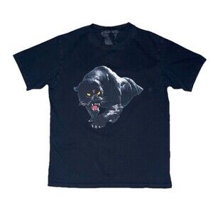 Vlone Black Panther T Shirt Tee Size MED Graphic Streetwear Front Back Hit Goth
